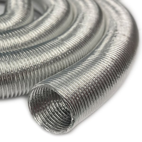 23mm Heat Shielding Aluminum Foil Corrugated Conduit, 10FT, Silver